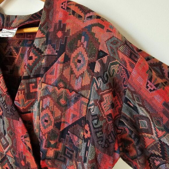 EUC VINTAGE DOUBLE KK DESIGNS SOUTHWESTERN KILIM PAIR TOP & SKIRT SIZE M - Picture 13 of 16